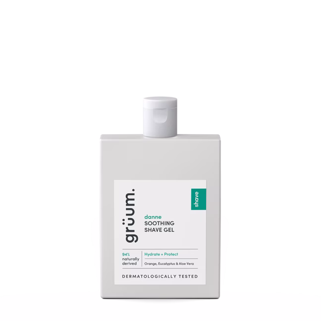 Soothing shave gel bottle front view