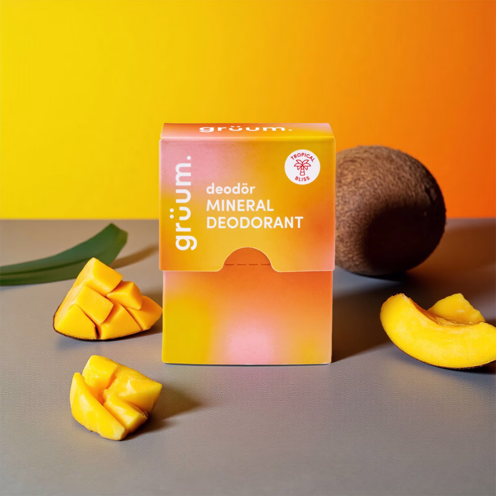 Mineral deodorant with fruits.
