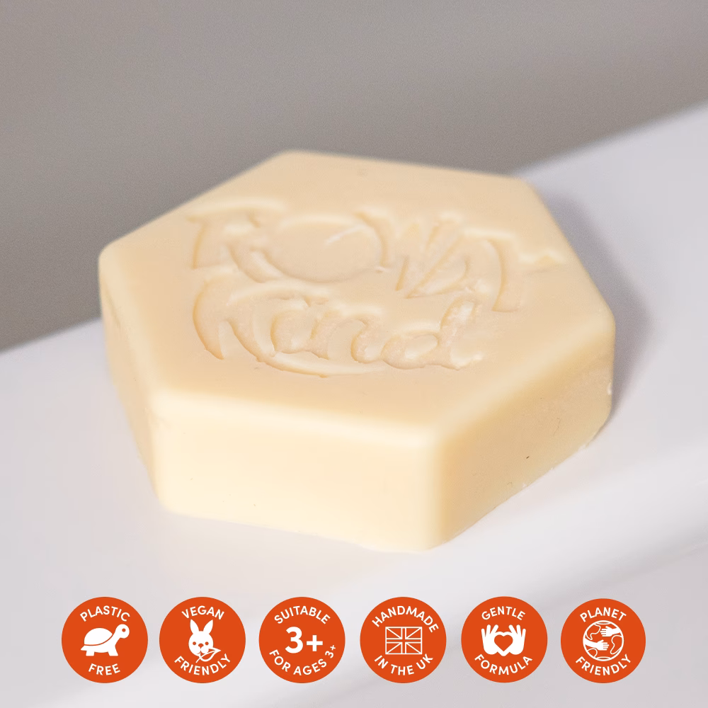 Hexagonal soap with embossed design