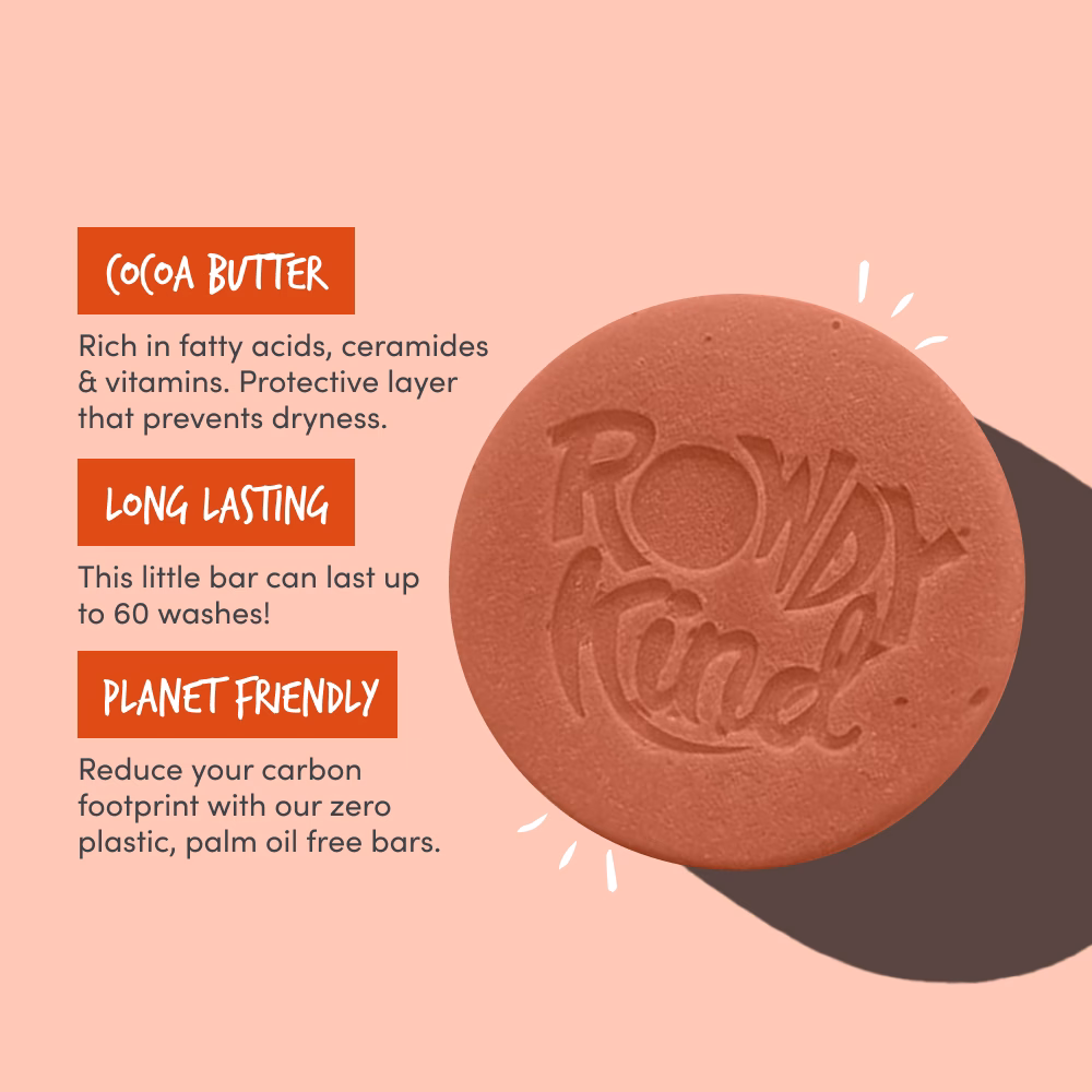 Round soap with benefits listed