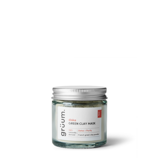 Green clay mask jar