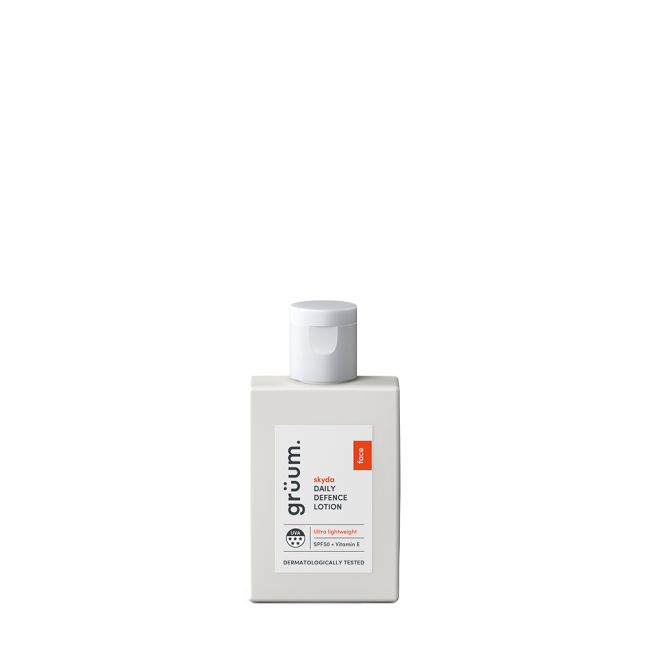 White lotion bottle with branding label