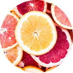 Slices of citrus fruits, vibrant colors
