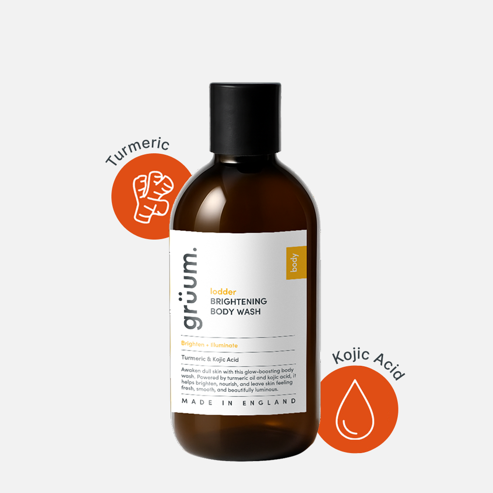 Bottle of brightening body wash