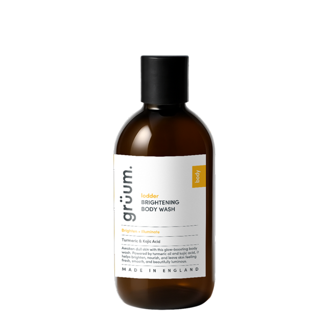 Brown bottle of body wash