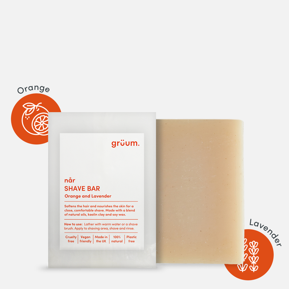 Shave bar with orange and lavender
