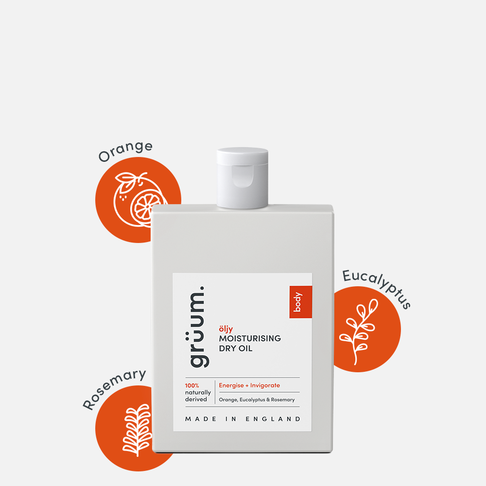 Bottle of moisturising dry oil