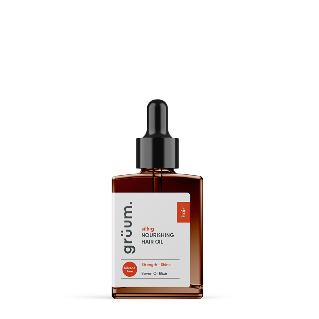 Bottle of nourishing hair oil