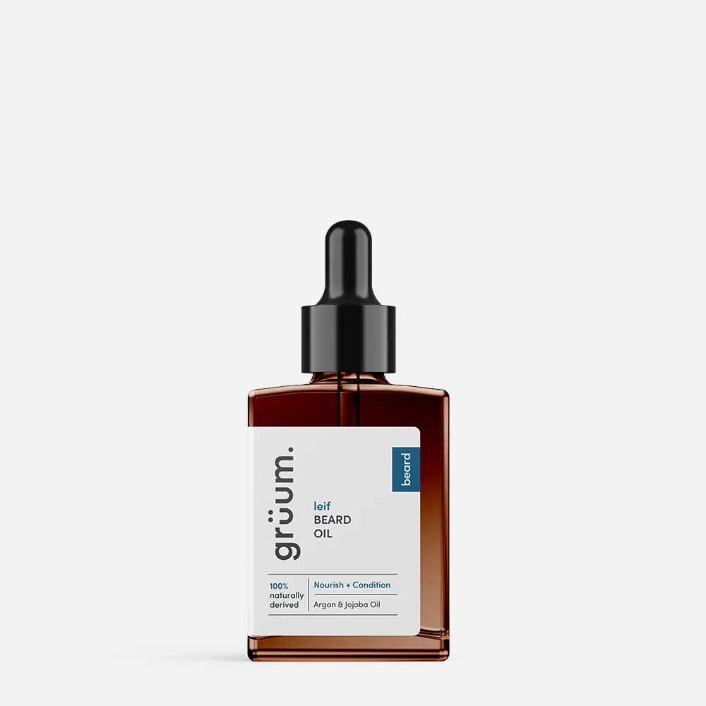 Bottle of beard oil with dropper