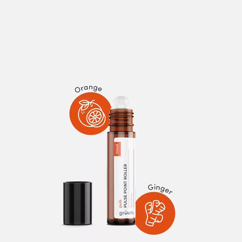 Pulse point roller with orange and ginger