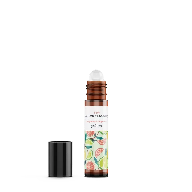 Roll-on fragrance with fruit design
