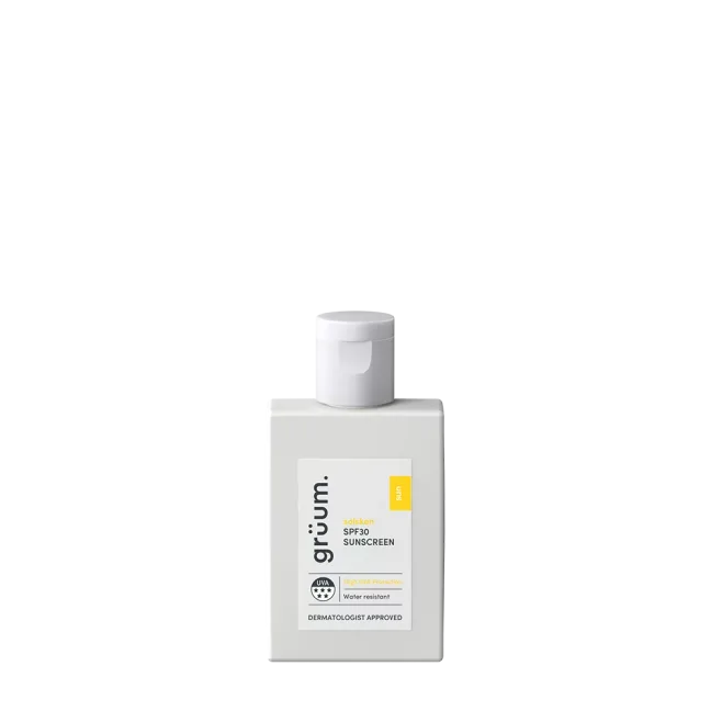 Sunscreen bottle with SPF 30 label