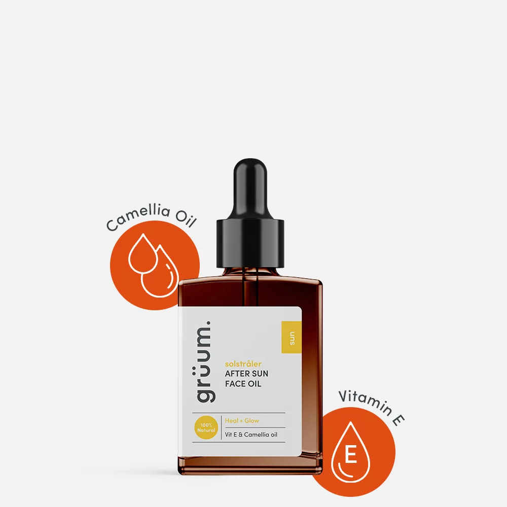 After sun face oil bottle.